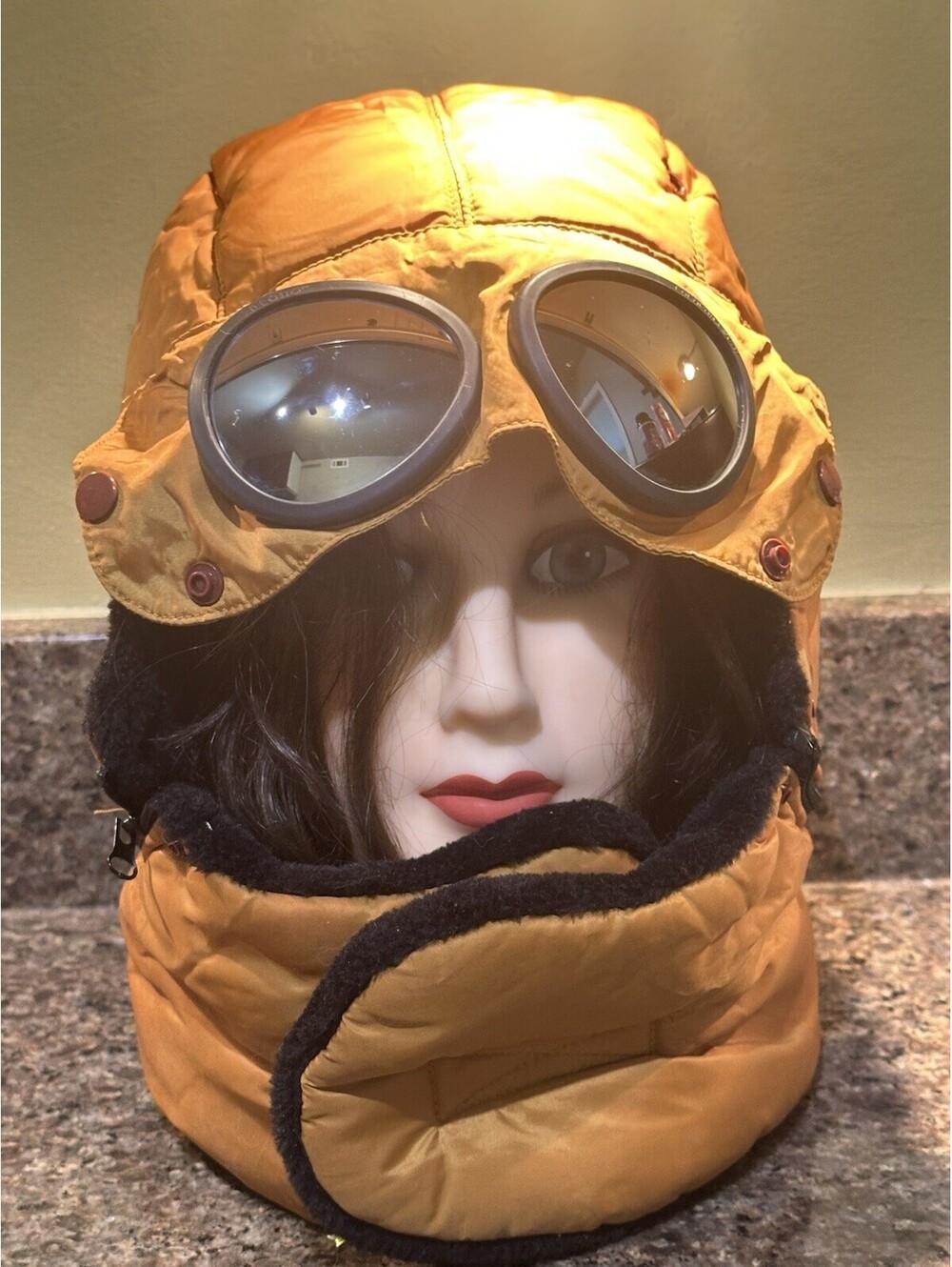 Winter Thermal Trapper Hat With Glasses Warm Full Neck Face Mask Goggles Ski Hat